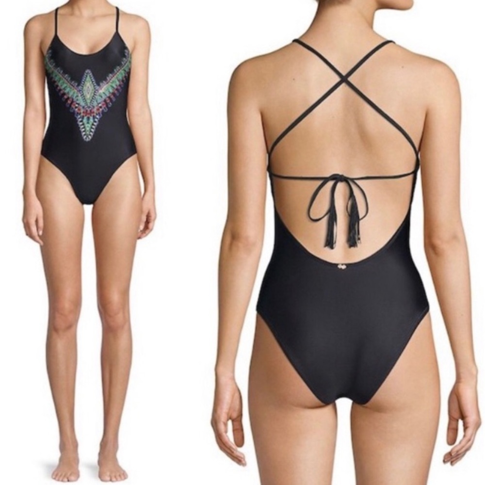 PilyQ Nile Embroidered Farrah One Piece Sz Small
